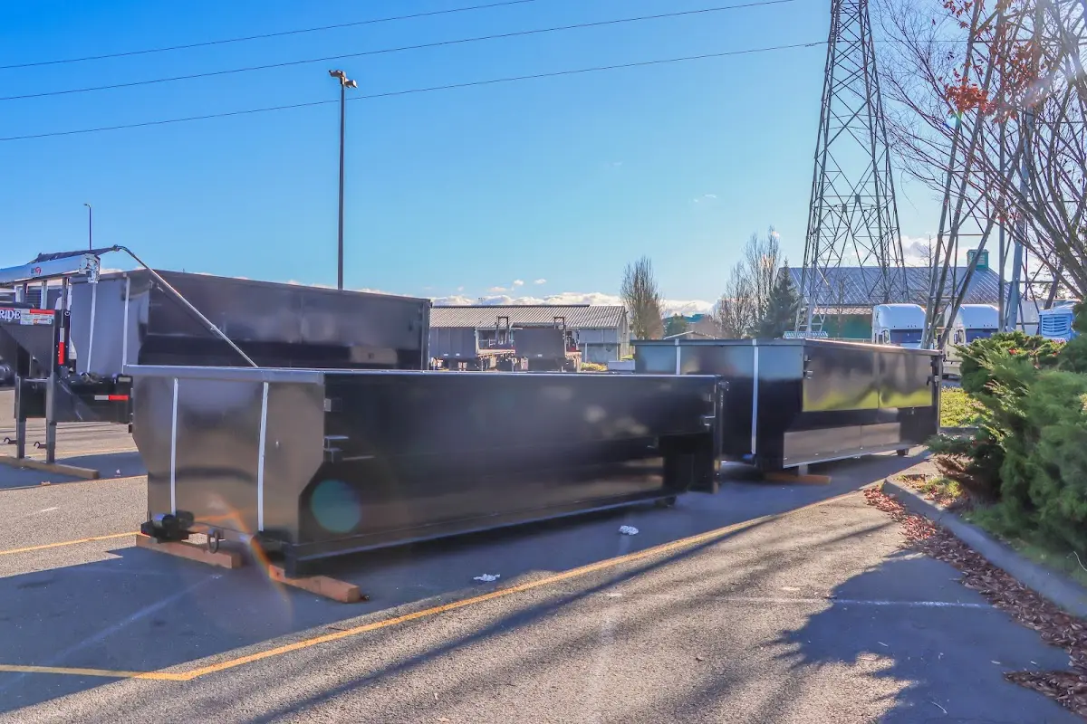 Roll-off dumpster ready for waste disposal at job site for Estate Cleanout Dumpster Rental in Camano